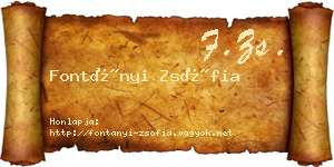Fontányi Zsófia névjegykártya